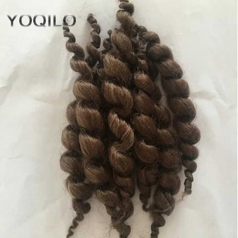 1 STÜCKE Einzelhandel DIY Reborn Zubehör Dunkelbraune Lockige Mohair Puppe Haar