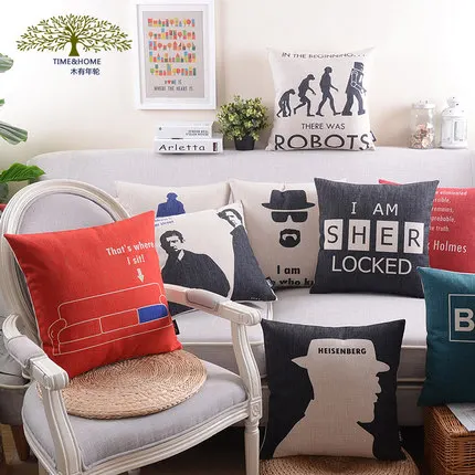 American TV Series Sherlocked Cotton Linen Cushion Cover Sofa Decorative Throw Pillow Car Chair Case | Дом и сад