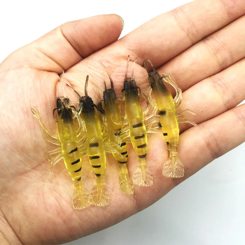10pcs/lot Fishing Lures Artificial Shrimp Lures/Hooks Soft Fishing