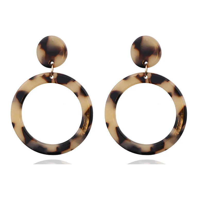 

2019 Real Oorbellen Cross-border Hot Style Earrings In Europe And The Exaggerated Geometry Sheet Acrylic Acid Female Leopard