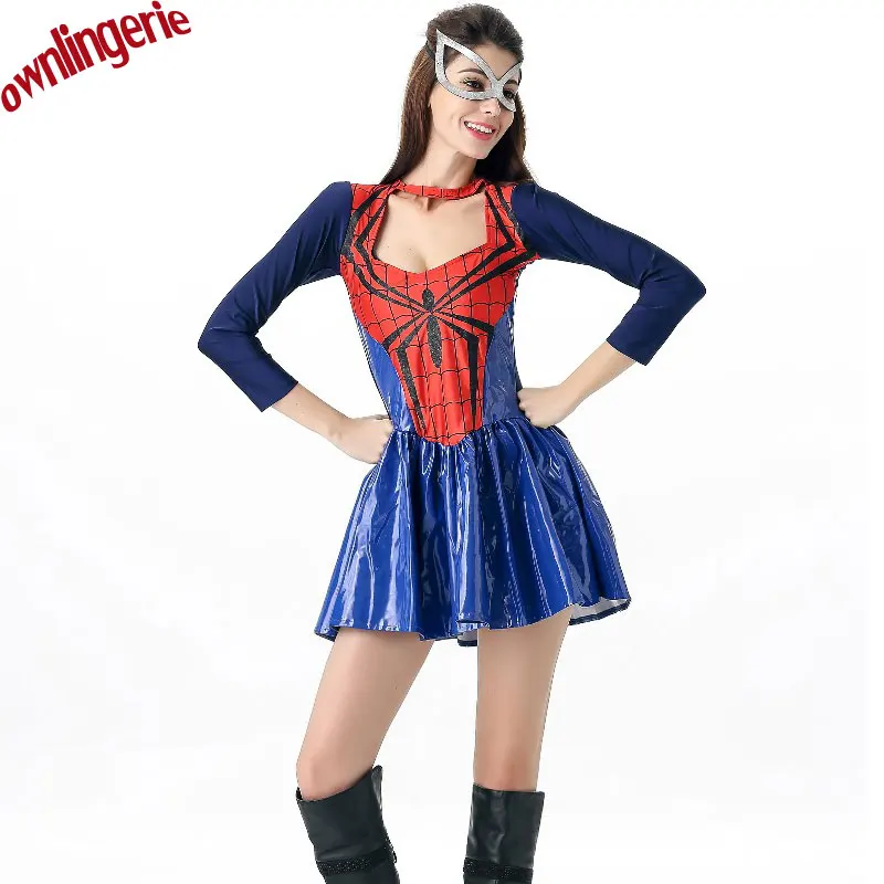 Adult Woman Perfomance Dress Female Spiderman Cosplay Costumes