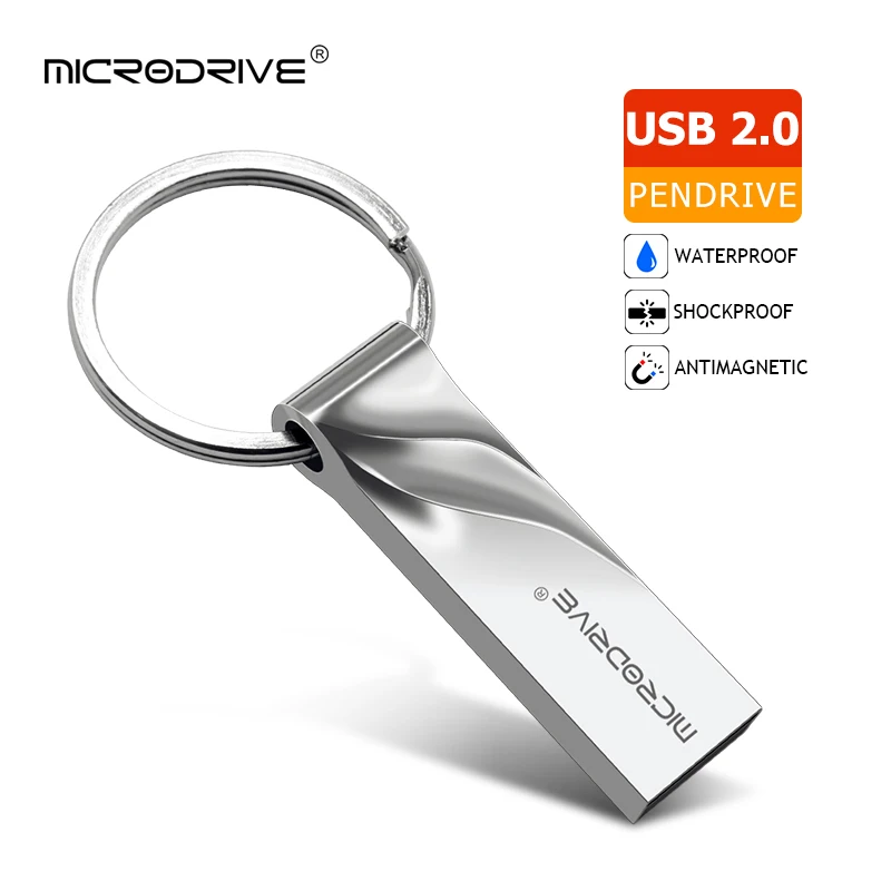 

Wholesale Waterproof USB Flash Drive Metal Pen Drive 8GB 16GB 32GB 64GB 128GB cle usb Pendrive USB Stick Keychain Flash Drive