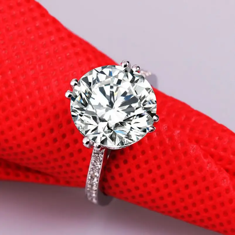

6 Carat 925 Sterling Silver Ring New Fashion Micro diamant Lady Engagement Jewelry love bands Name customize ring (DFE)