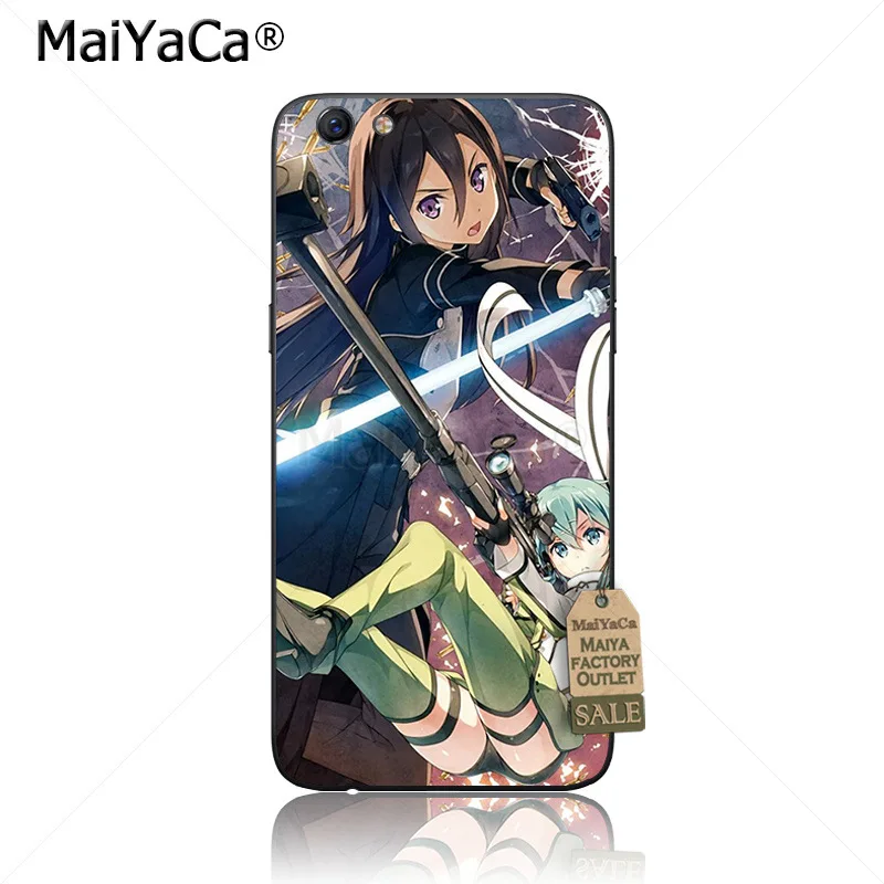 Черный чехол для телефона из ТПУ MaiYaCa Sword Art Online SAO Anime Manga OPPO R9s R11 R9 R15 vivo X9sPLUS