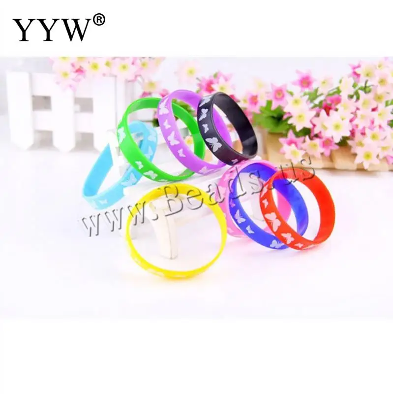 YYW 2017 2Pcs/lot Unisex Rubber Bangle Silicone Wristband Customzied