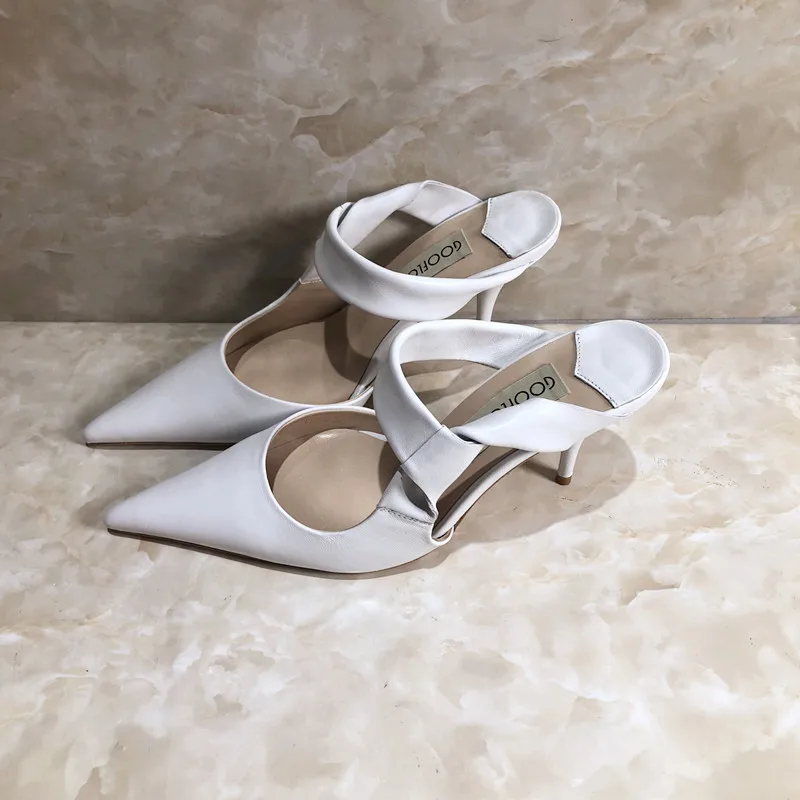 

2019 woman lady female genuine leather high heel shoes pumps sandals slippers