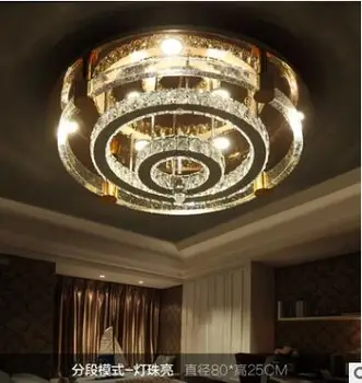 

Living room lamp round modern minimalist LED crystal ceiling lamp creative roundabout lamp warm bedroom lamp
