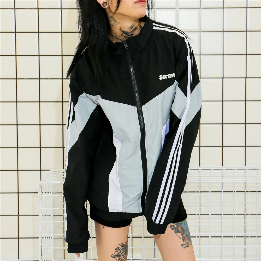 OSCN7 Hip Hop Contrast Color Jackets Men 2019 New Streetwear Loose Casual Women Windbreaker Jackets Varsity Bomber Coat 985 OSCN7 Hip Hop Contrast Color Jackets Men 2019 New Streetwear Loose Casual Women Windbreaker Jackets Varsity Bomber Coat 985