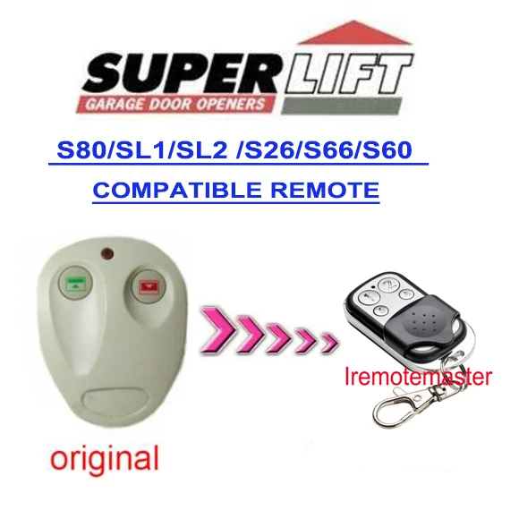 SUPERLIFT Garage Door S66 Opener Replacement Hand Transmitterin Door