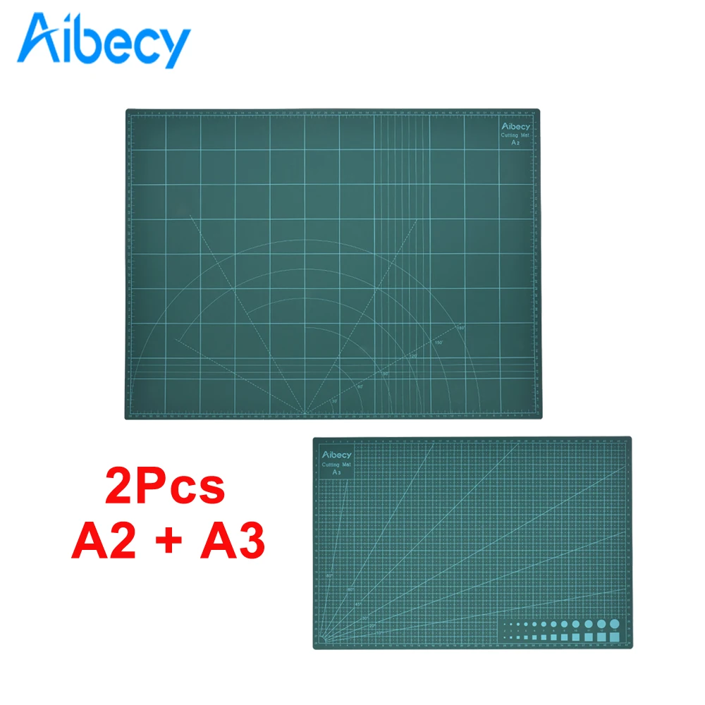 

2Pcs PVC Cutting Mat A2+A3 Cutting Mat Patchwork Durable Side Cutting Board for Quilting Double-Sided 5-Ply Durable Paper Mat