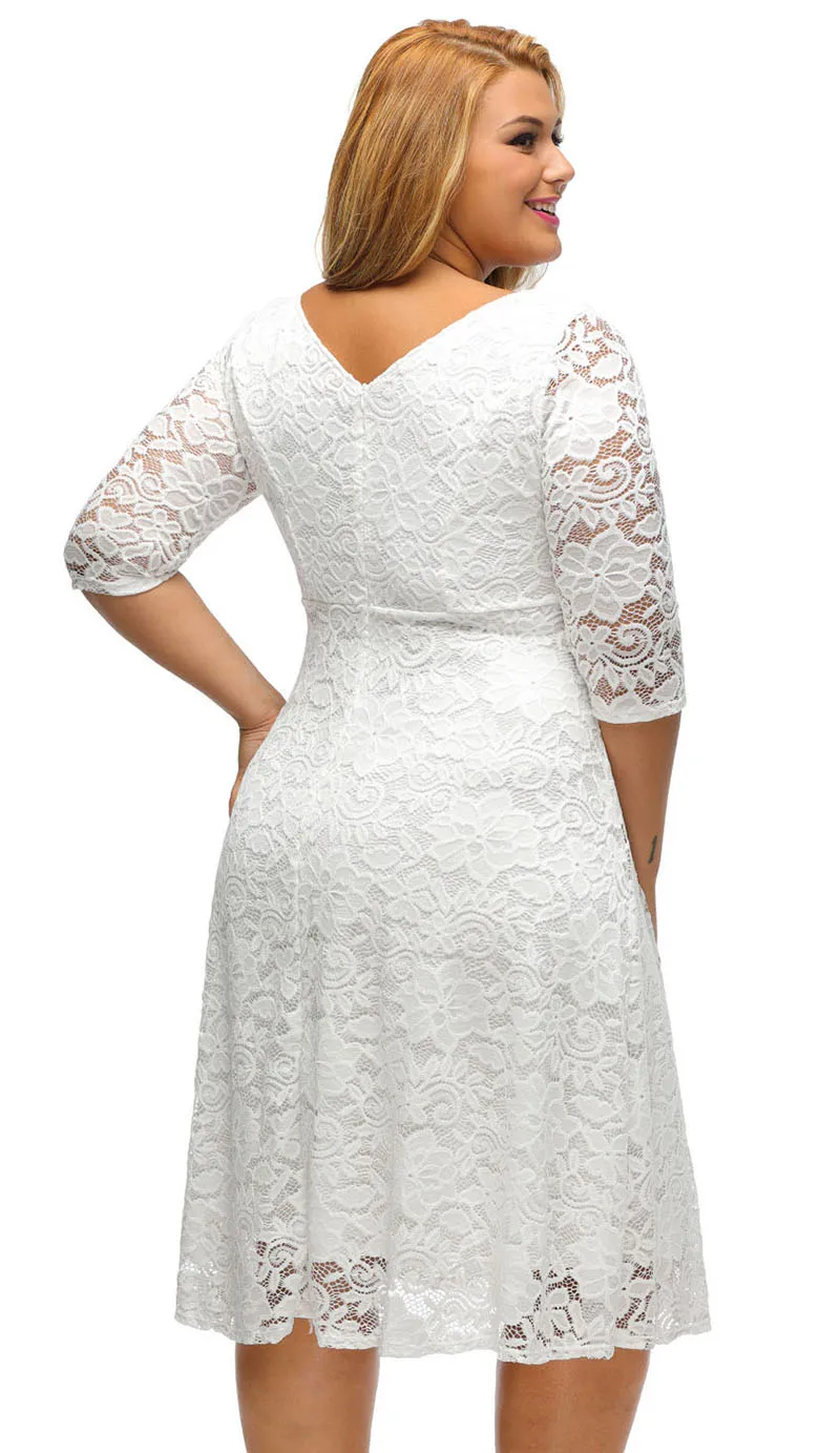 White-Floral-Lace-Sleeved-Fit-and-Flare-Curvy-Dress-LC61395-1-2