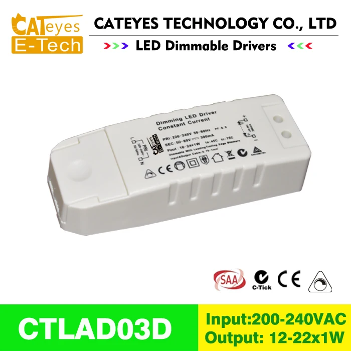

2pcs free shipping 22W constant current dimmable led driver 320mA 36-80V with SAA certificate for LED panel lights