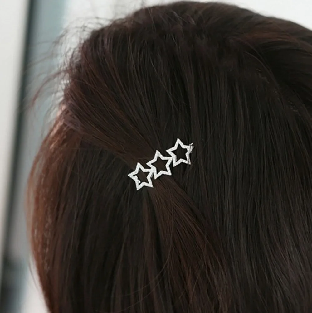 Корея сияющие хрустальные стразы полые звезды заколки для женщин модные украшения для девочек заколки для волос подарки