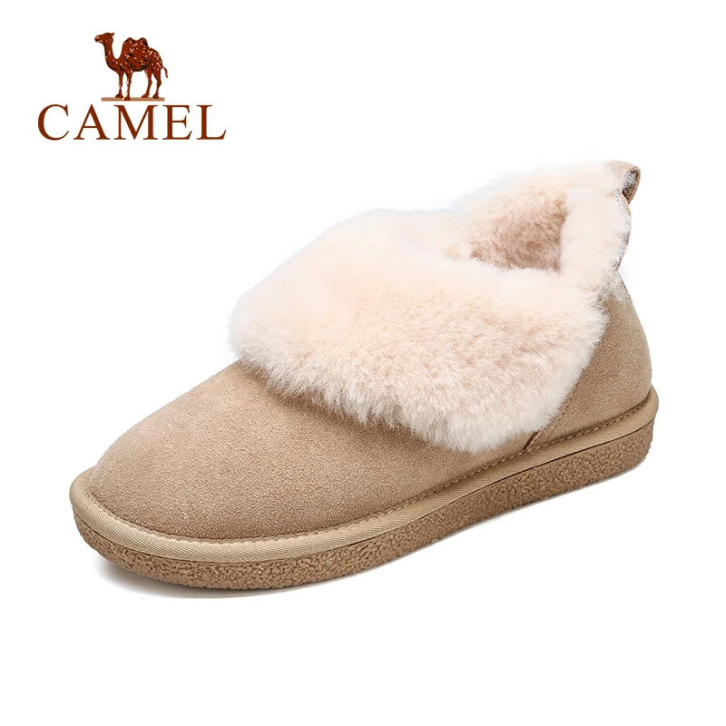 

CAMEL Women Snow Boots Shoes Winter Colorful Snow Short Boots Shoes Women Plus Velvet Warm Non-Slip Keep Shoe For Ladies