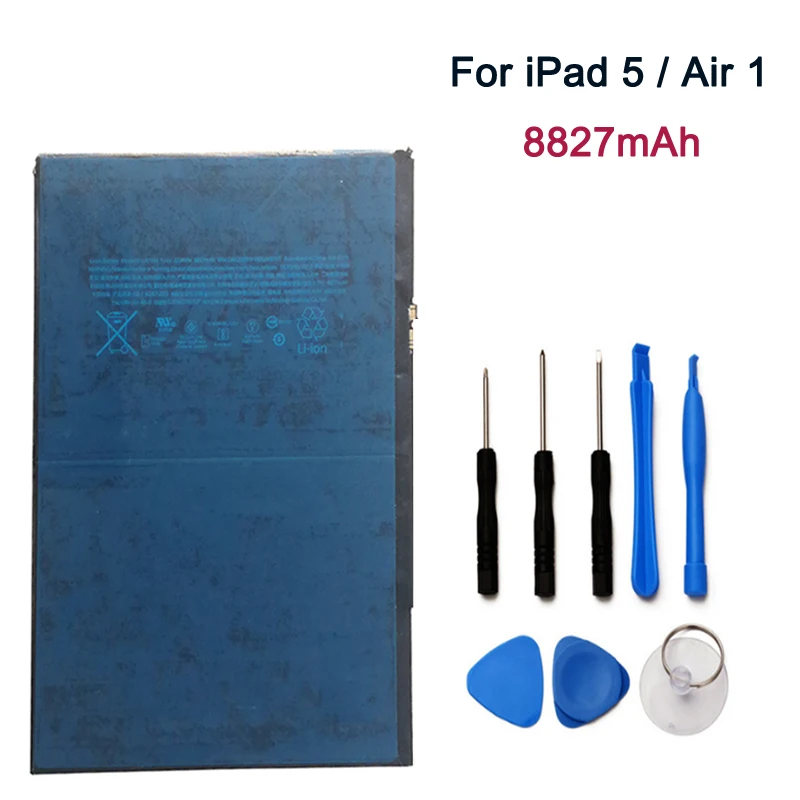 

100%New For iPad Tablet battery 8827 Rechargeable Li-Polymer Bateria for ipad 5 Air A1474 A1475 A1484 Replacement