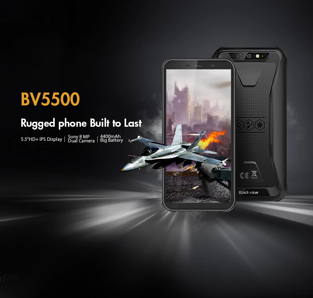 Blackview BV5500 IP68 Водонепроницаемый Android 8,1 MTK6580P мобильный телефон 5," 18:9 экран 2 Гб+ 16 Гб 4400 мАч Dual SIM 3G смартфон