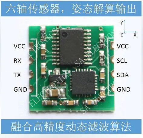 

[BELLA]Serial 6 -axis accelerometer / gyroscope MPU6050 module , Kalman filtering, angle output (A1A1)--5PCS/LOT