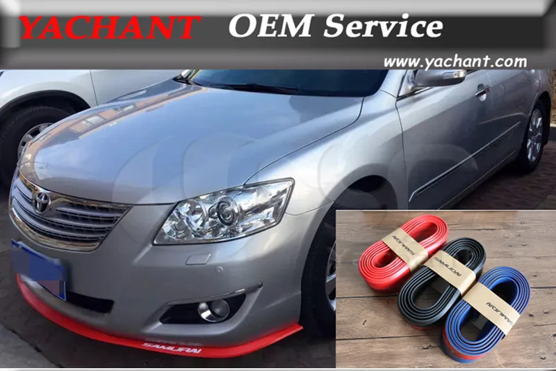 

Car-Styling SAMURAI Protector Strip 2.5m*0.03m Universal Rubber Foam Bumper Lip Skirt Splitter Spoiler Trim Black / Blue / Red
