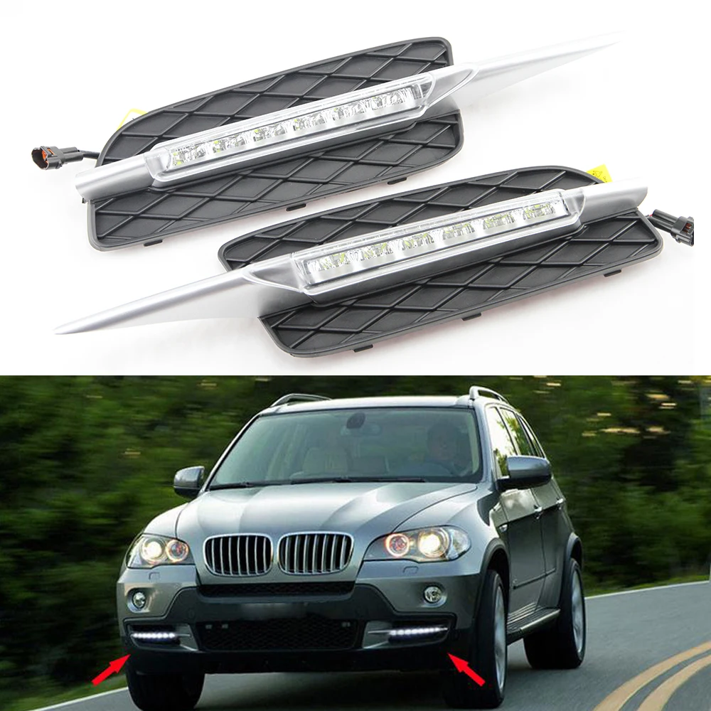 100 Plug and play 2x White LED Daytime running light drl led For BMW