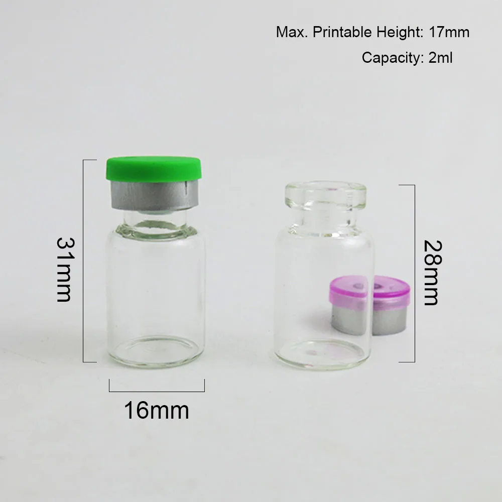 Mini perfume bottle cosmetic bottle mini cosmetic bottle 100 x 2ml Clear Perfume Essential Oil Essence Glass Bottles with Filp off Lids Pharmaceutica Sample Vials & Rubber Stopper
