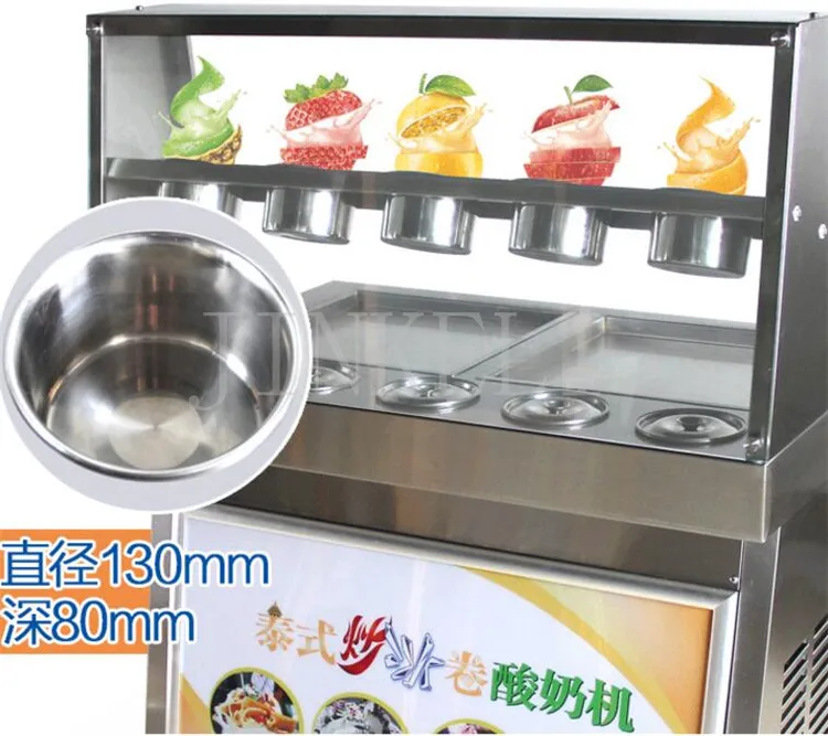 18 Новое поступление световая реклама коробка дизайн слякоть тайского льда машина граниседора Жареный Лед сковорода машина мягкий жесткий мороженое машина
