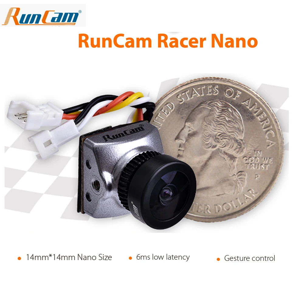 

New Runcam Racer Nano FPV Camera the Smallest Best FPV Racing Cam Gesture Control 16:9 4:3 PAL/NTSC Switchable 14*14mm 3.5g