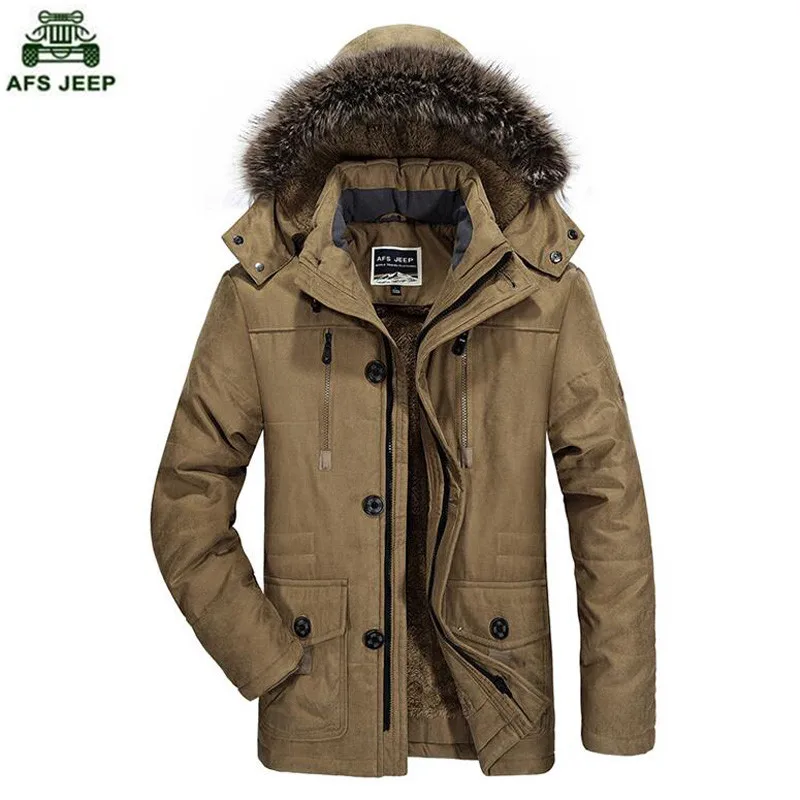 

2017 Winter Jacket Men Thick Warm Windbreakers For Men Casual Fur Hooded Collar Plus Size L-6XL Fleece Parka Coat Male