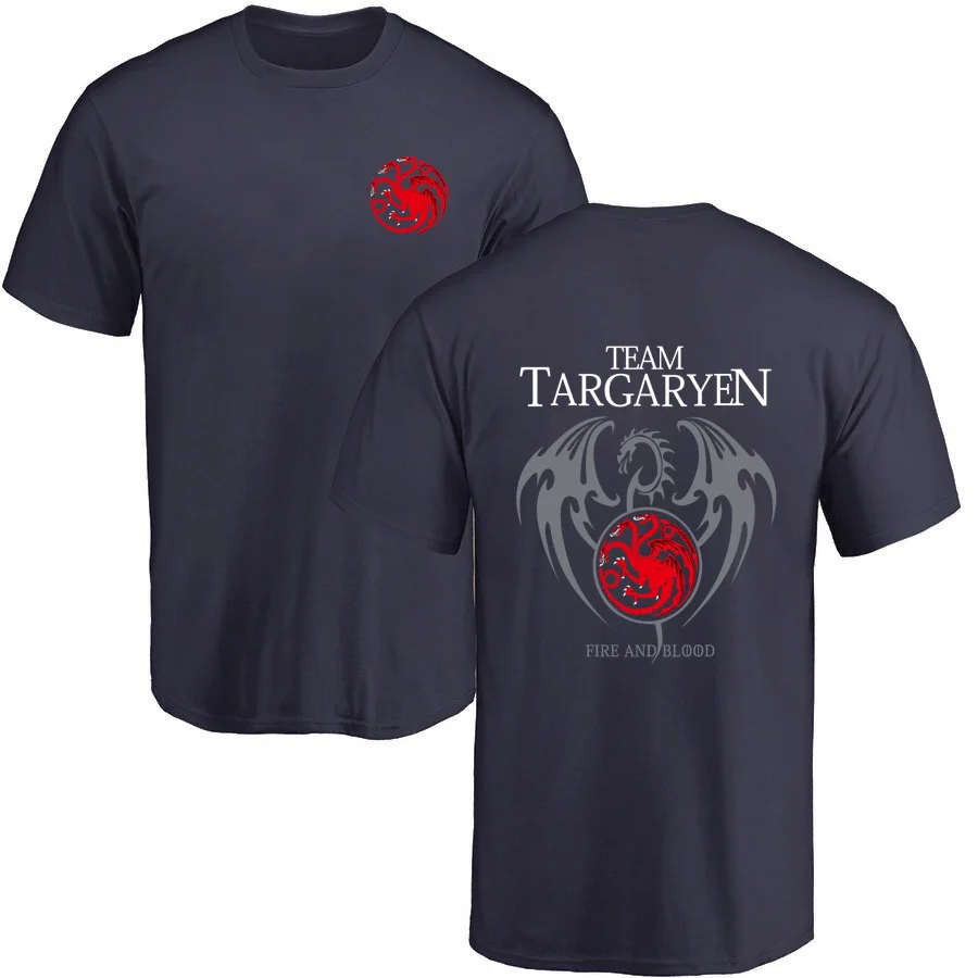 

T Shirt Men game of Thrones Targaryen Fire Blood Casual Man T-Shirts 100% Cotton Men's T-shirts 2019 Summer New Streetwear Tops