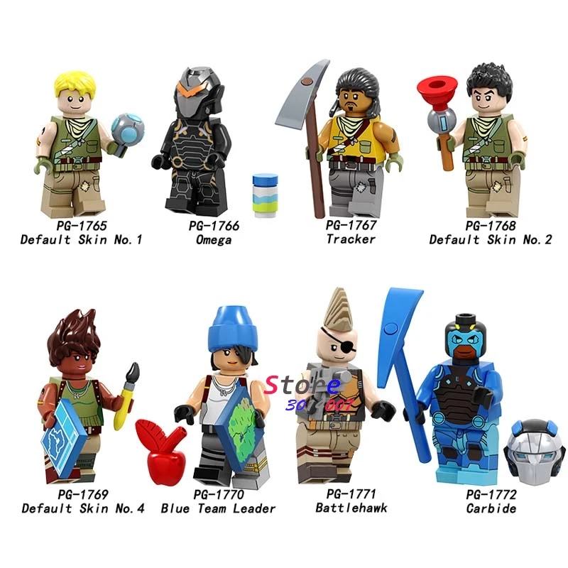 

Single Building Blocks Default Skin Skull Wild Card omega Tracker Blue Team Leader Battlehawk toys