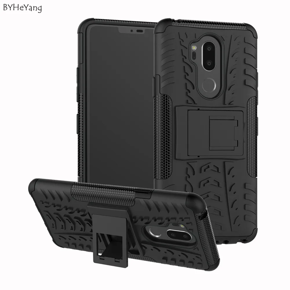 

BYHeYang Cover For LG G7 Case TPU +PC Rubber Hard Stand Armor Cover For LG G7 ThinQ Cases for LG G7 2018 G 7 G710 Kickstand bag