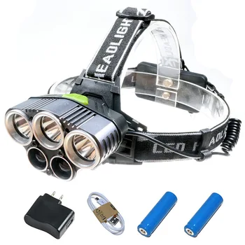 

USB 5 Led Headlamp Head Lamp Headlight CREE XM L 3 T6 2 Q5 15000 Lumens Powerful Led Flashlight Head Torch Lamp