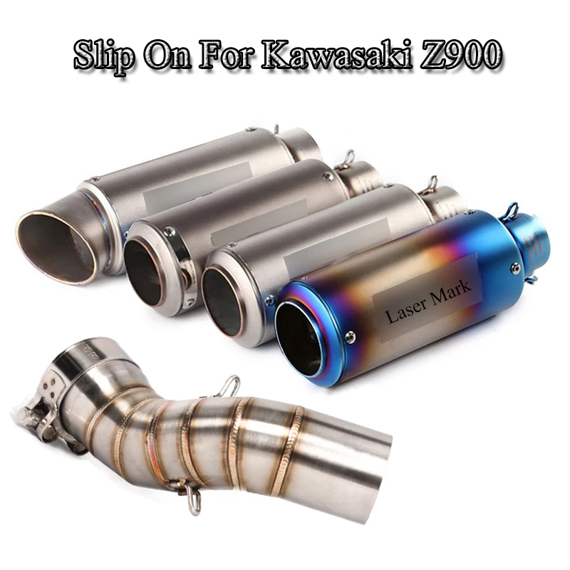 Slip On Motorcycle Exhaust Muffler Baffler Pipe Mid Link Pipe For Kawasaki Z900