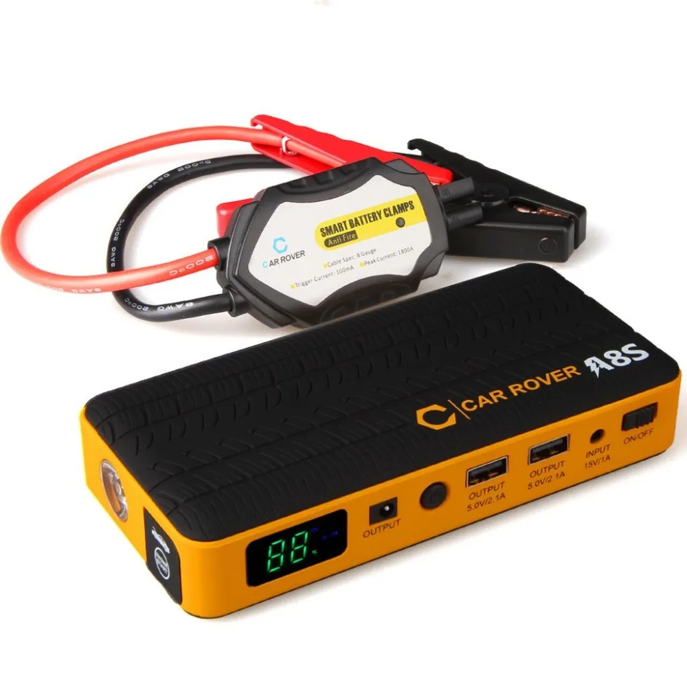 Стартер для автомобиля Rover Jump Starter, 14800 мА/ч, Дополнительный внешний аккумулятор, аварийный автомобильный аккумулятор, многофункциональный автоматический усилитель, источник питания, 1000 А, пиковый ток