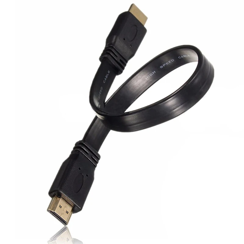 

1pc Full HD Short HDMI Cables Black Male To Male Plug Flat Cable Cord Suitable For Audio Video HDTV TV PS3 Mayitr