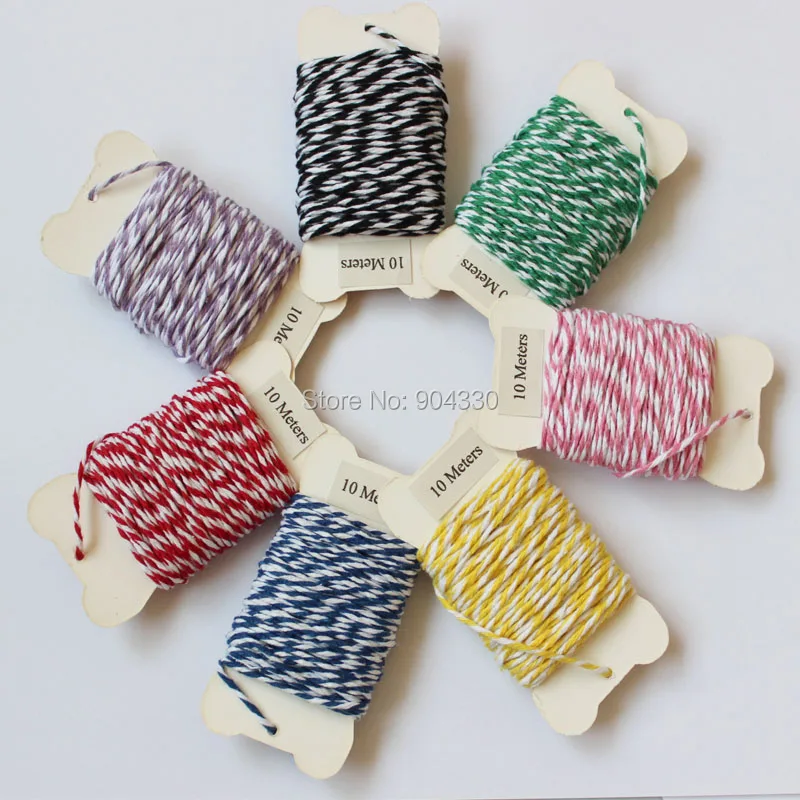 

Free Shipping LANZZZAY 70 Meters (Mix 7 Colors) Cotton Twine Cord 8-Ply Thread Macrame Rope Cord String Gift Packing DIY