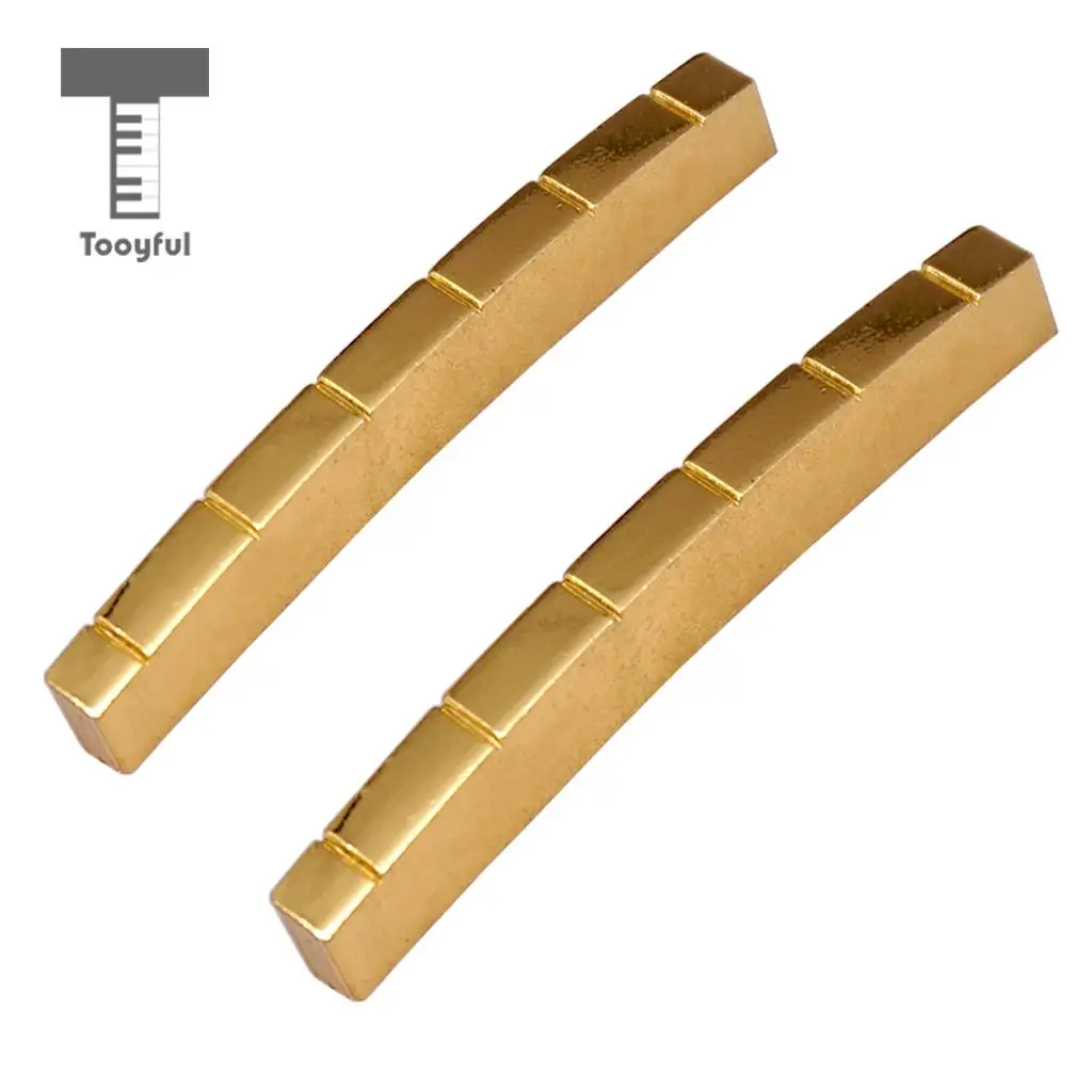 

Tooyful 6 String Slotted Brass Nut Curved Bottom Locking Nuts for ST TL Electric Guitar Replacement Parts 42mm