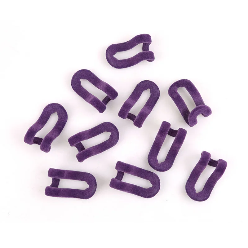Новое поступление 10 шт./упак. креативная Мини Одежда из флока вешалка крючок органайзер для шкафа домашний продукт EJ879538 - Цвет: Фиолетовый