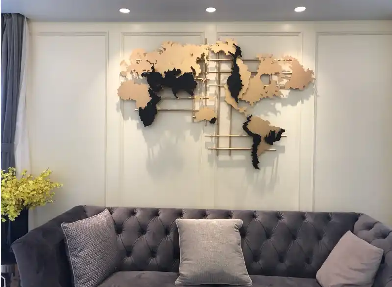 クリエイティブヨーロッパアメリカの世界地図装飾鉄の壁の装飾ルームの