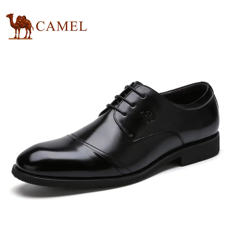 Camel New Arrival 2016 Business Formal Leather Shoes Lacing Pointed Toe Male Shoes