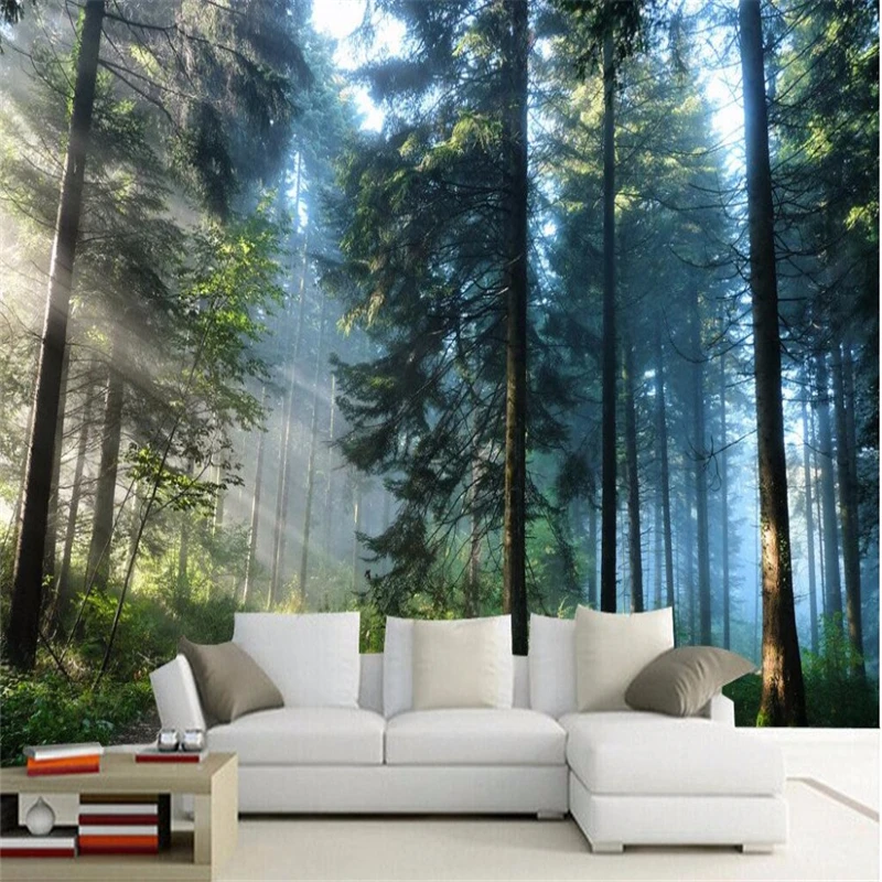 

Фотообои на заказ, для гостиной, с изображением лесных деревьев, murals-3d