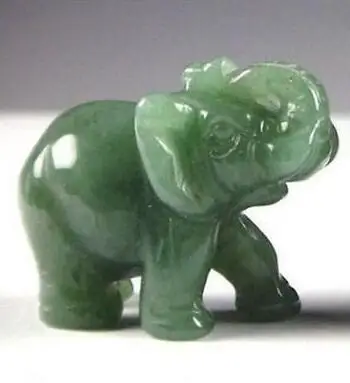 Green Aventurine Jade Stone Craving Lucky Elephant Feng Shui Statue -  Charms - AliExpress