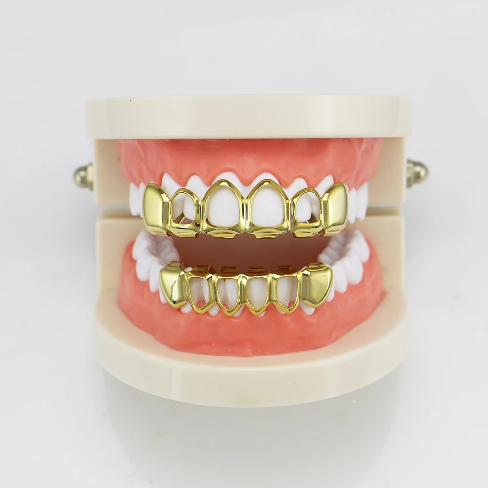 Factory Price Men Jewelry USA Hot Hip Hop Teeth Grillz Vampair Tooth Grillz Real Gold Color Grillz Bijoux Joyeria Drop Shipping (12)