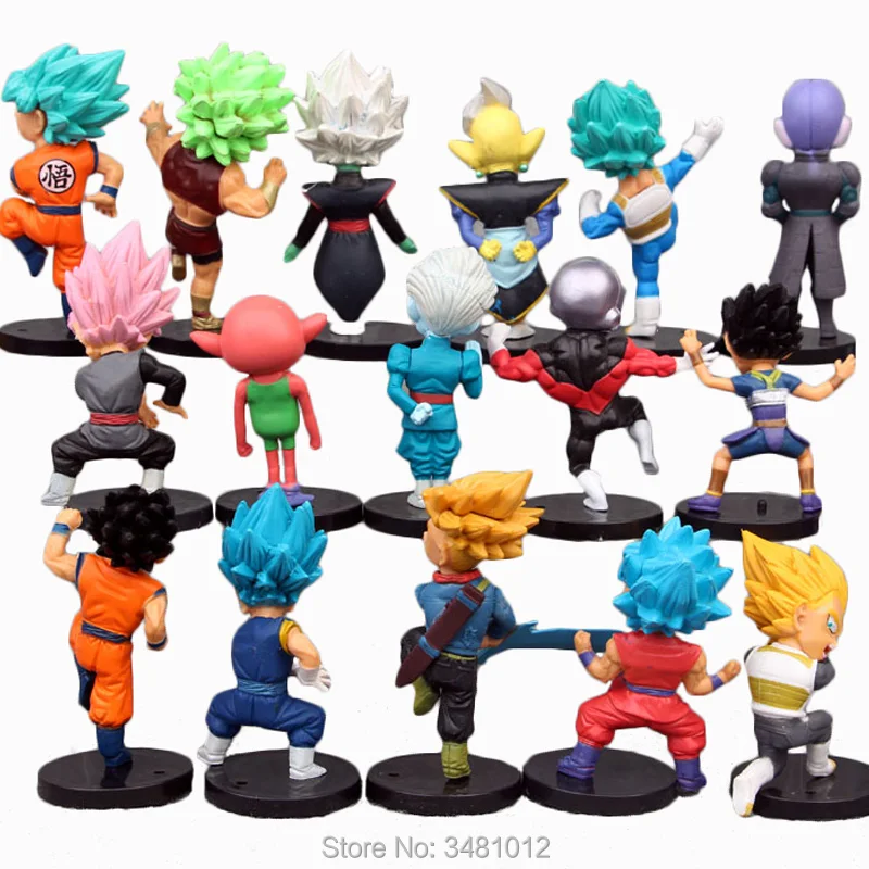18 шт. Son Goku Blue Vegeta Hitto Dragon Ball Super Saiyan PVC Фигурки Dragonball Zamasu черные Аниме фигурки