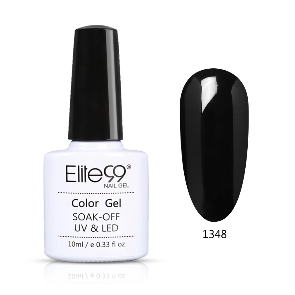 Elite99 Nail Art Design 10ML Soak Off Enamel UV Gel Nail Polish Lacquer Varnish Chameleon Gel Polish Black Based LED Lamp - Цвет: Black Color