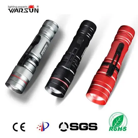 

Warsun Penlight Waterproof LED Flashlight 3 Modes Zoomable Adjustable Focus Lantern Portable Mini pocke Tactical Torch
