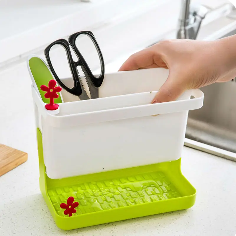 FHEAL المطبخ استنزاف تخزين الرف بالوعة الإسفنج تنظيف فرشاة منشفة حامل أواني تخزين الرف الحمام منظم رف