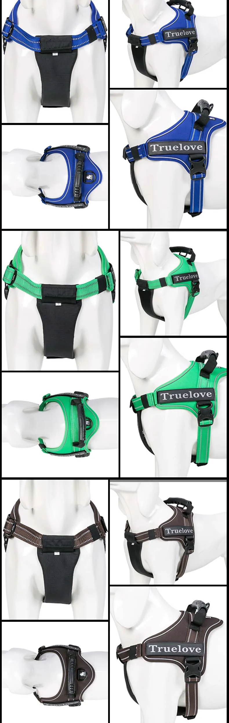 Truelove Large Small Soft Dog Harness Vest Nylon Sturdy Handle Removeable Pad Pet Harness Dog Vest Training Harnesses For Dogs (2)