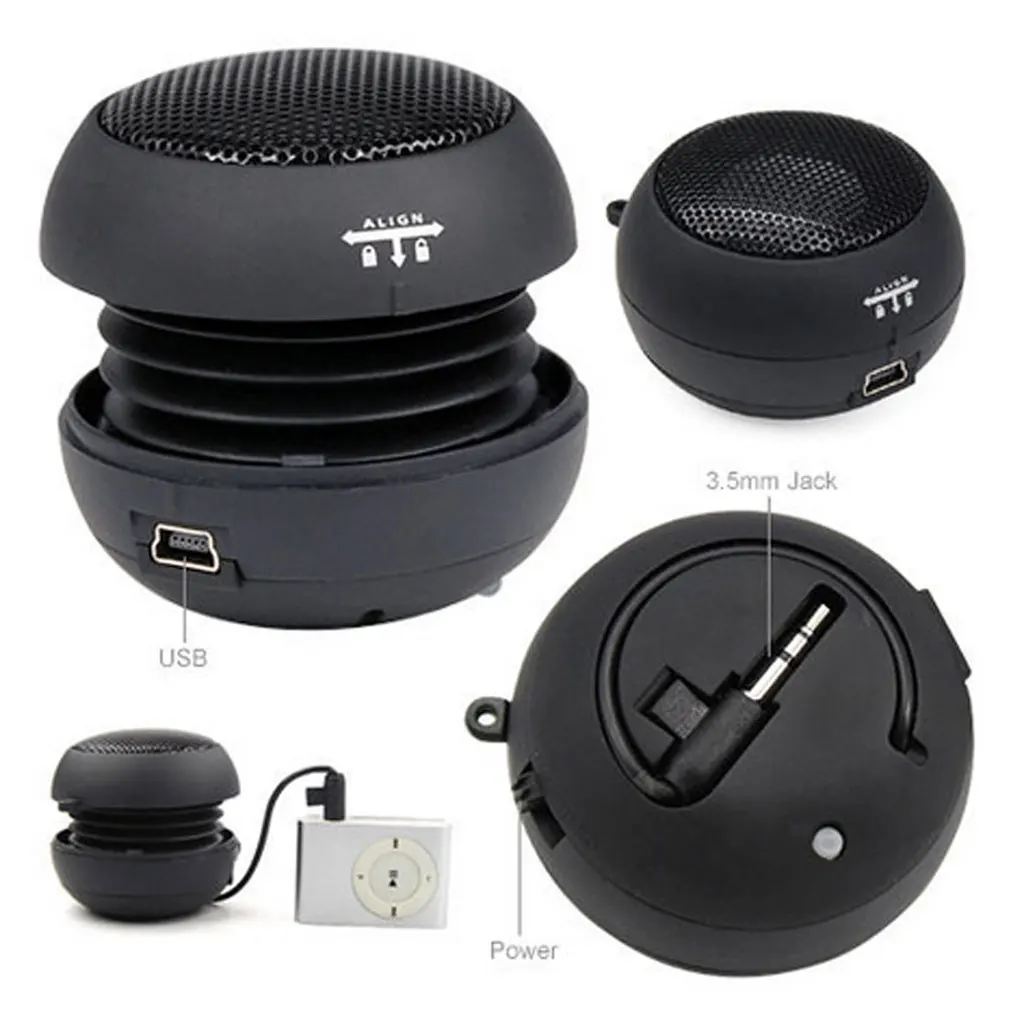 

Mini Burger Stereo USB PC Dedicated Subwoofer Rechargeable Speaker Black