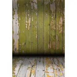 Винтаж дерево Виниловый фон для новорожденных фотографии зеленый расписные деревянные доски стены пол детей фото Фоны