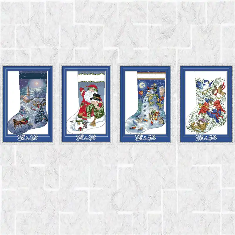 Christmas Stocking Counted Diy Dmc 14ct 11ct Pattern Printed On Canvas Cross Stitch Kits Needlework Embroidery Sets Diy Dmc Dmc 14ctdmc 11ct 14ct Aliexpress